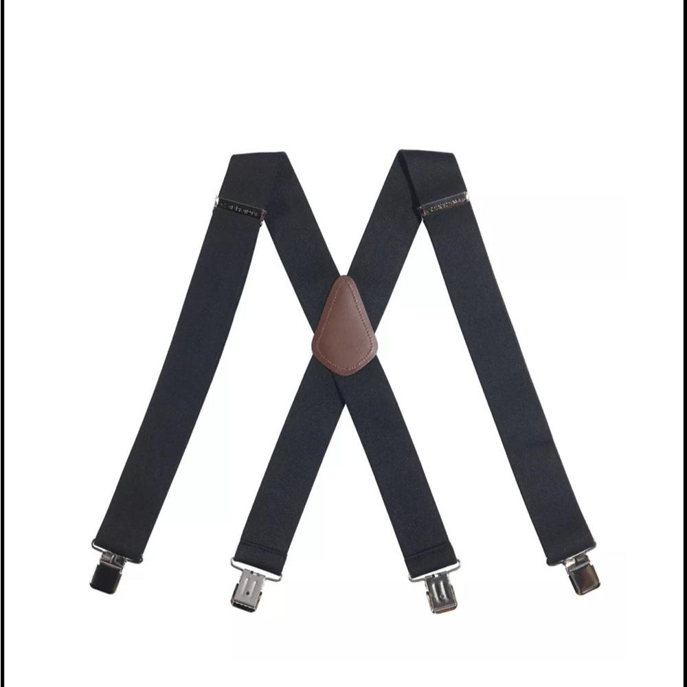 Carhartt Black and Leather Clip  suspenders